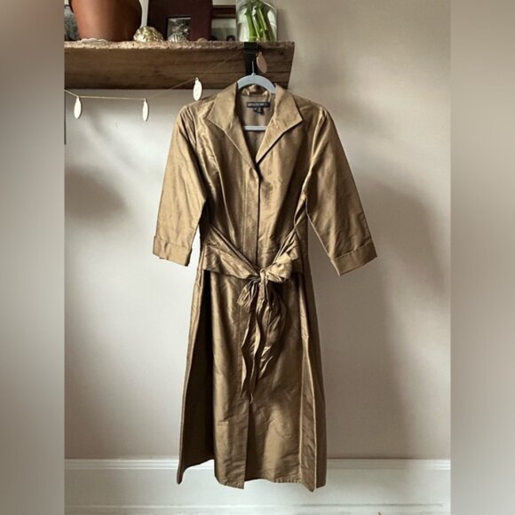 Silk button-up shirt dress with wrap - Picture 1 of 7